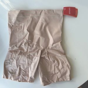 Spanx mid thigh shorts!, soft nude color, size medium! New with tags!